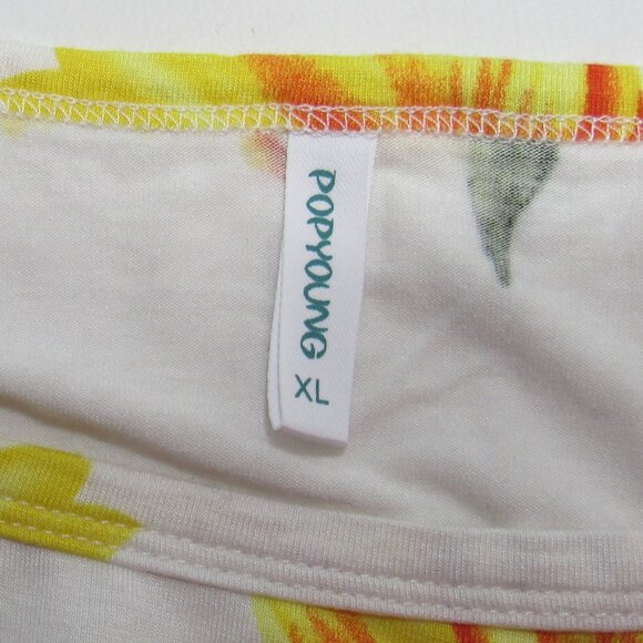 Popyoung Women Summer Casual Sunflower Print Flowy Swing Tunic Dress T -Shirt - Picture 3 of 5